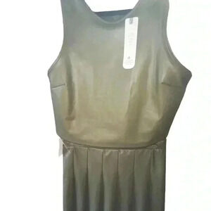 Olive & Oak large faux leather 2PC top and skirt‎ in olive green NWT
